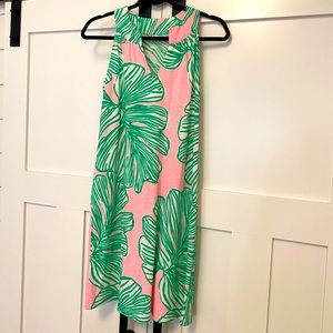 Lilly Pulitzer Size XS Pink and Green Pima Cotton Sleeveless Dress